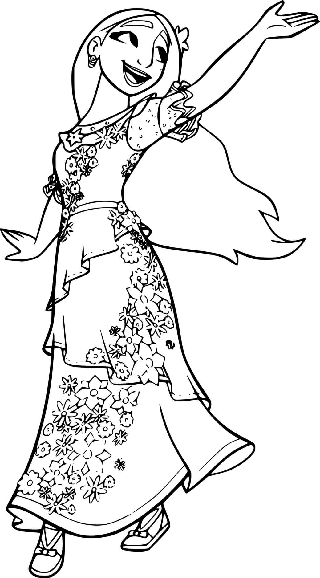 Coloriage Isabela Madrigal - Encanto à imprimer