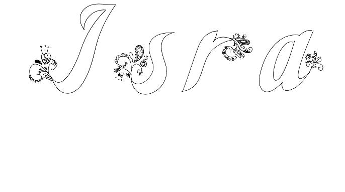 Coloriage Isra - Prénom à imprimer