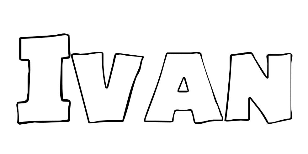 Coloriage Ivan - Prénom à imprimer