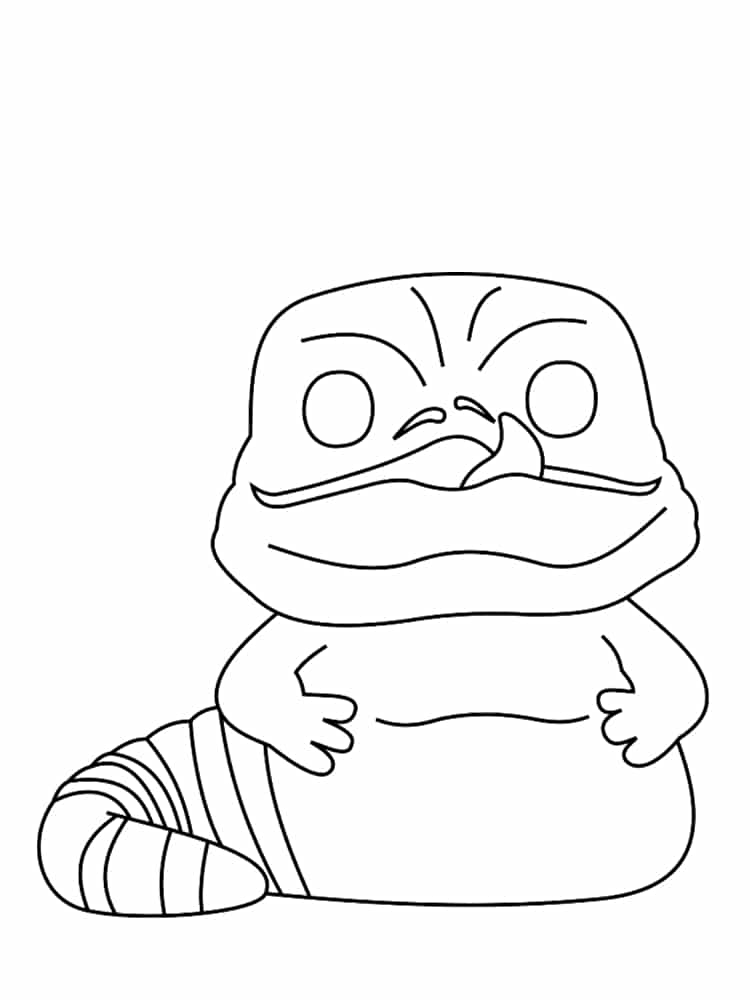 Coloriage Jabba le Hutt, monstre légendaire - Star wars à imprimer