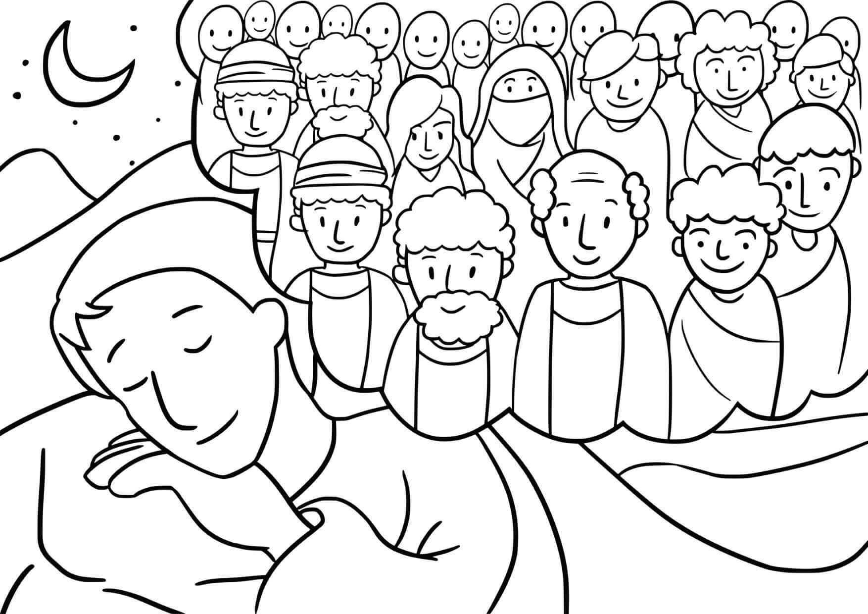 Coloriage Rêve biblique de Jacob à Béthel - Jésus à imprimer