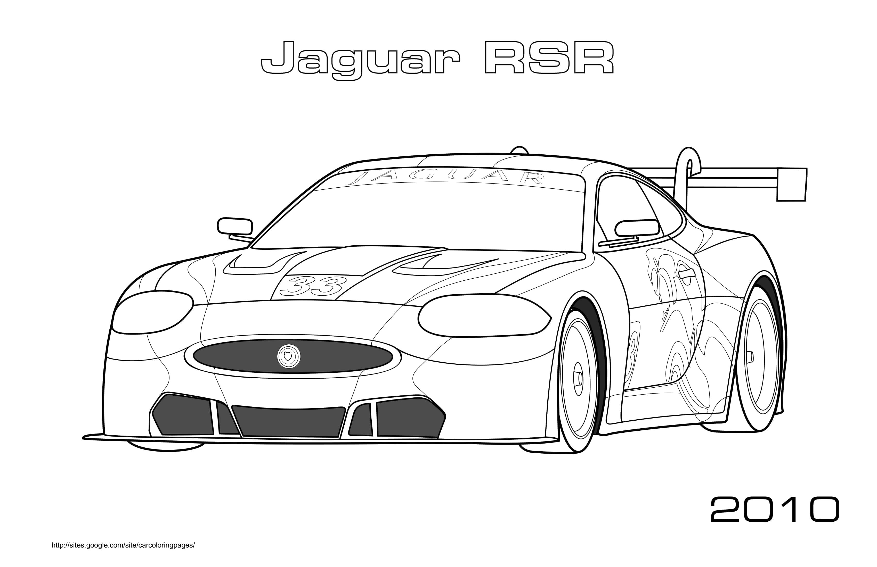 Coloriage Jaguar RSR 2010 sportive de luxe - Voiture à imprimer