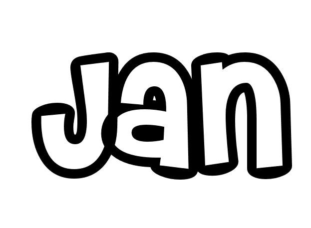 Coloriage Jan - Prénom à imprimer