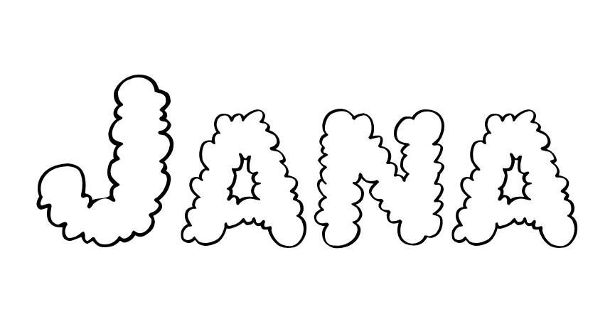 Coloriage Jana - Prénom à imprimer