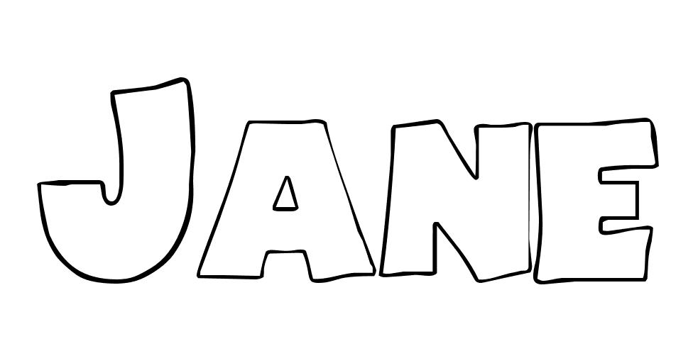 Coloriage Jane - Prénom à imprimer