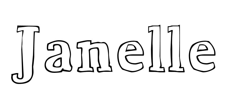 Coloriage Janelle - Prénom à imprimer