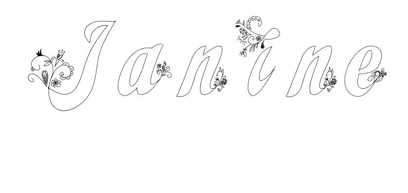 Coloriage Janine - Prénom à imprimer