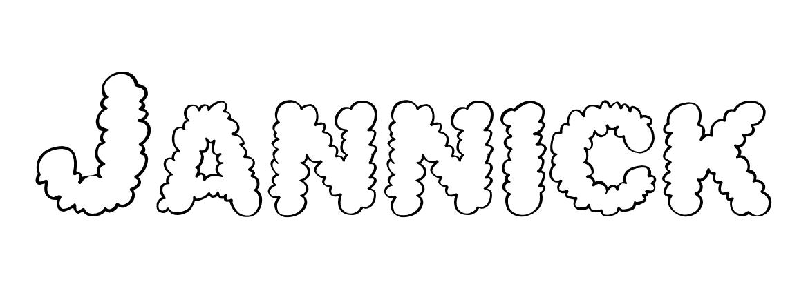 Coloriage Jannick - Prénom à imprimer