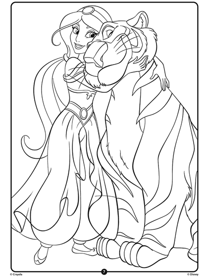 Coloriage Jasmine Disney Princess Crayola - Crayola à imprimer