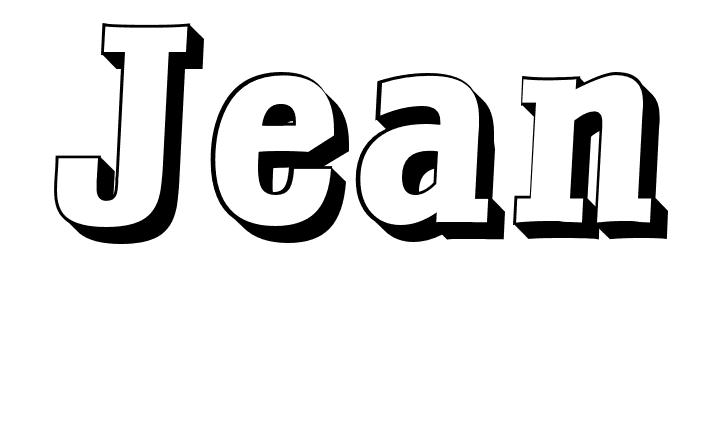 Coloriage Jean - Prénom à imprimer