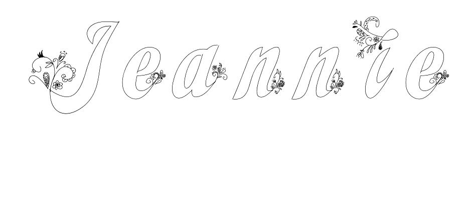 Coloriage Jeannie - Prénom à imprimer