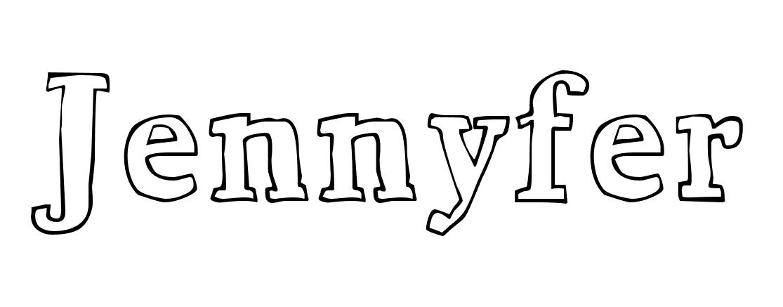 Coloriage Jennyfer - Prénom à imprimer