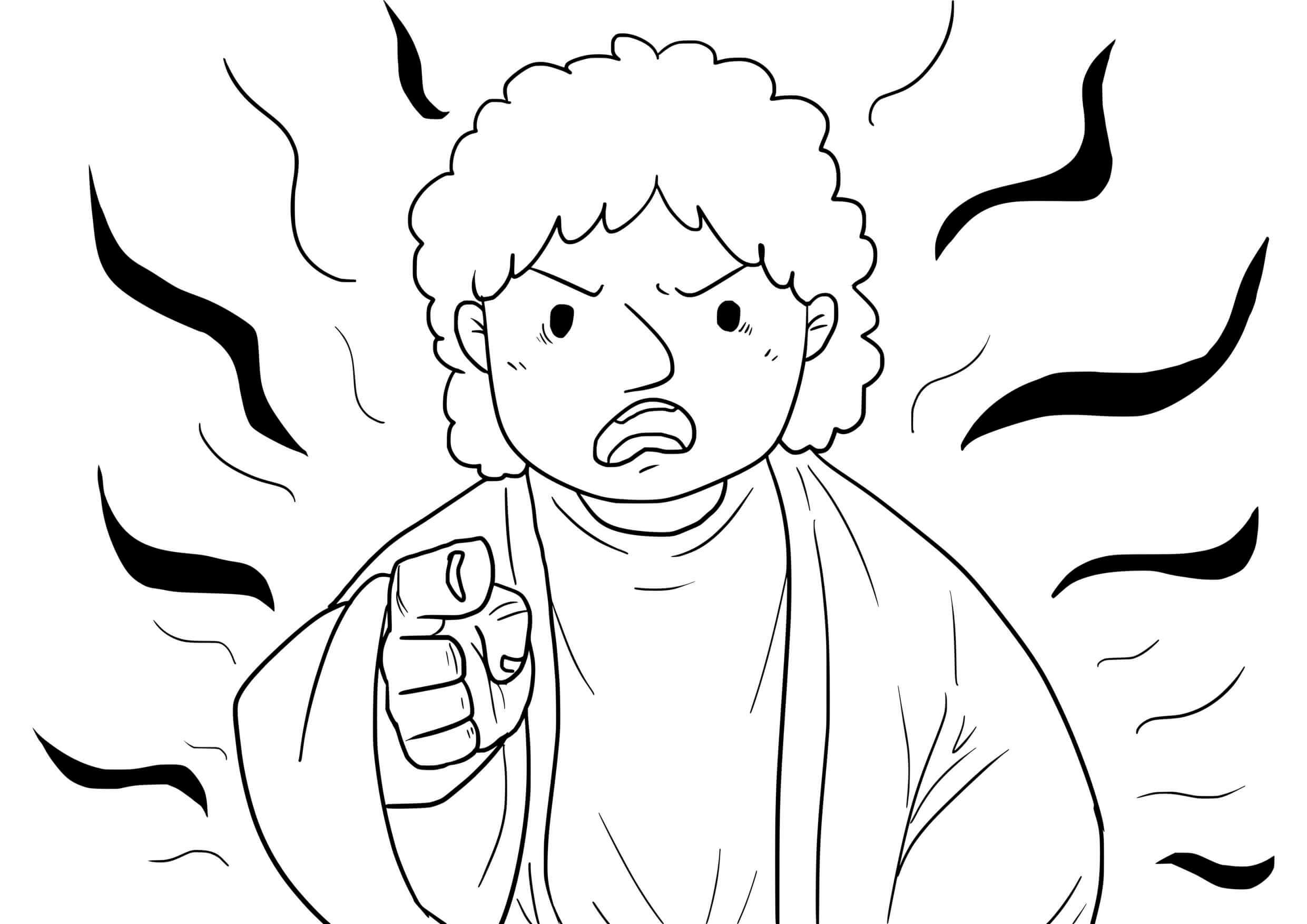 Coloriage Exorcisme à la synagogue, miracle de Jésus - Jésus à imprimer