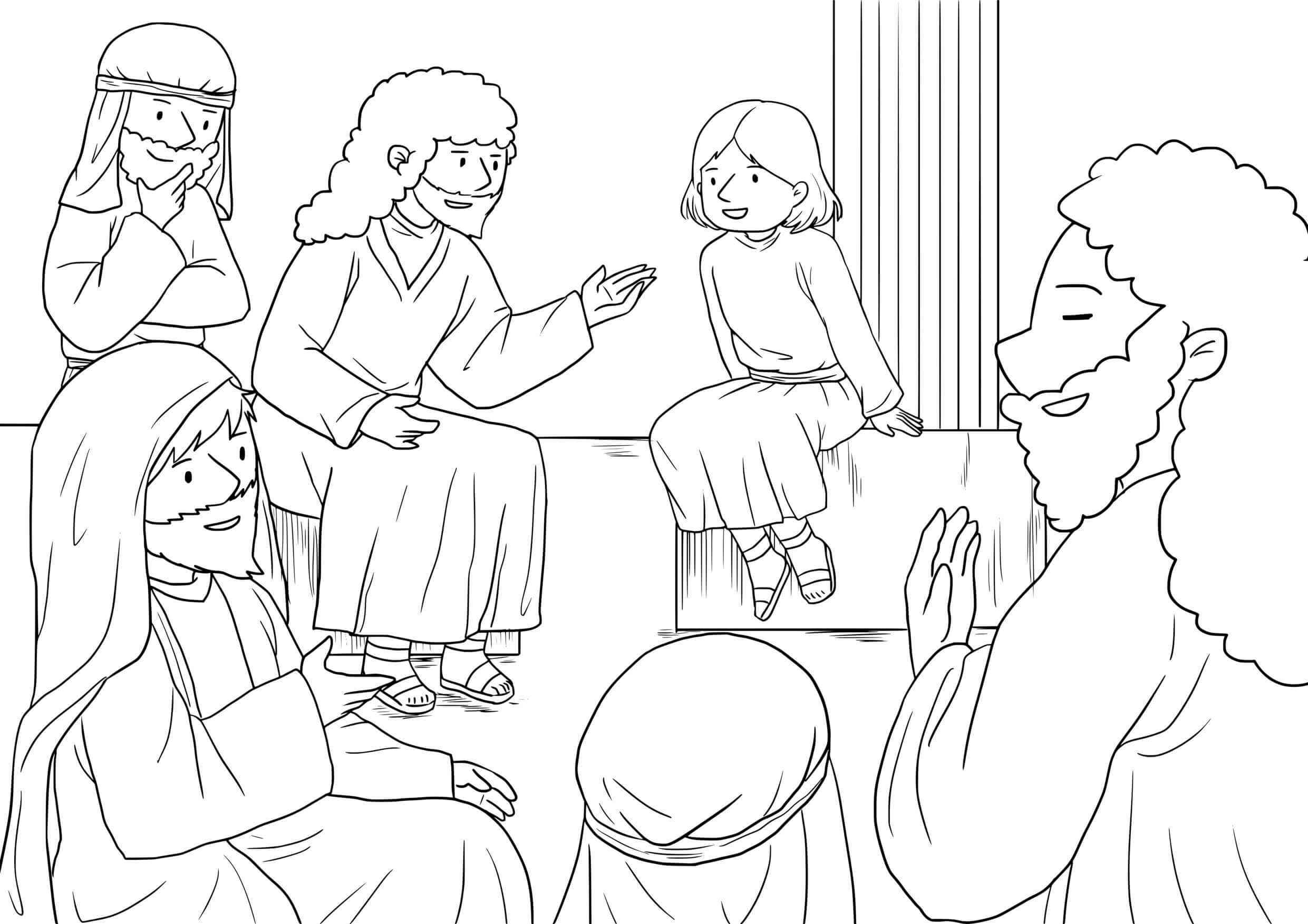 Coloriage Enfant Jésus grandissant en sagesse divine - Jésus à imprimer