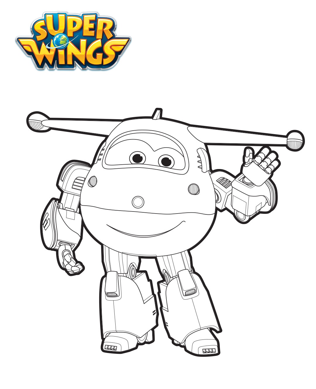 Coloriage Jett En Mode Robot2 - Super wings à imprimer
