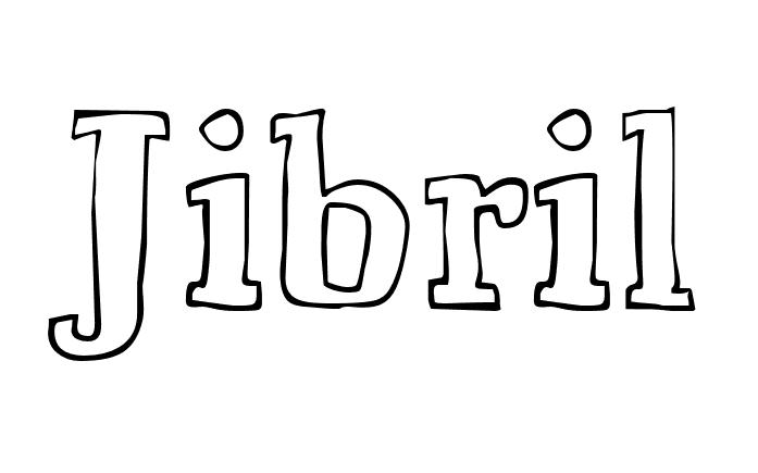 Coloriage Jibril - Prénom à imprimer