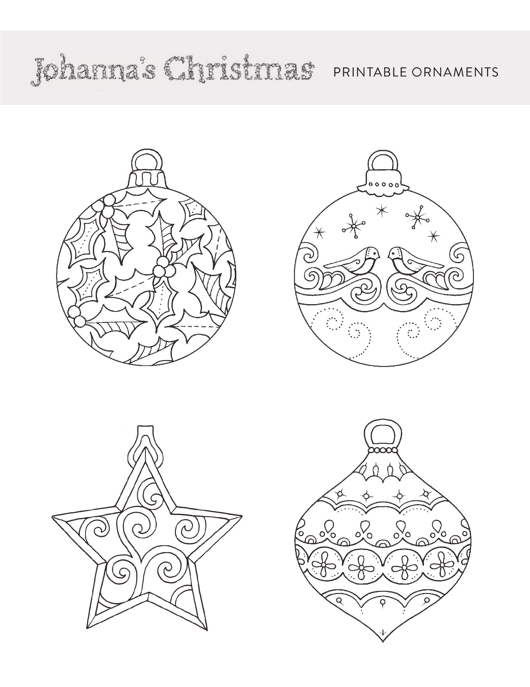 Coloriage Johannas Xmas Ornaments Pour Adulte - Adulte par johanna basford à imprimer