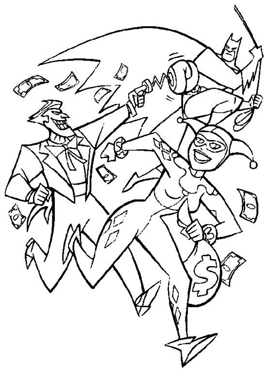 Coloriage Joker Avec Ses Complices - Batman à imprimer