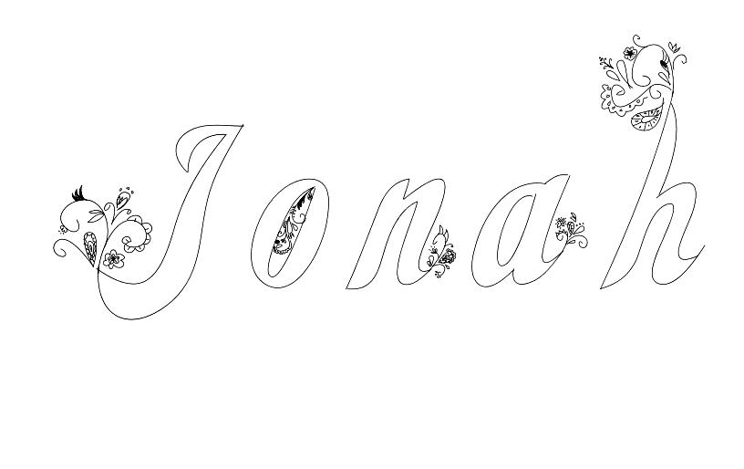 Coloriage Jonah - Prénom à imprimer