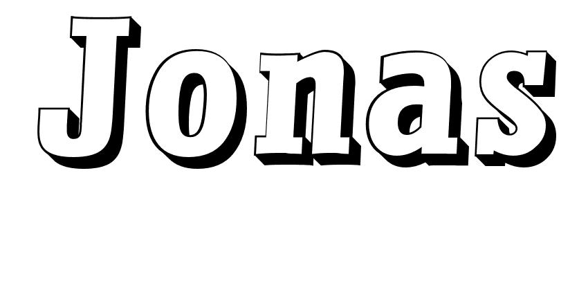 Coloriage Jonas - Prénom à imprimer