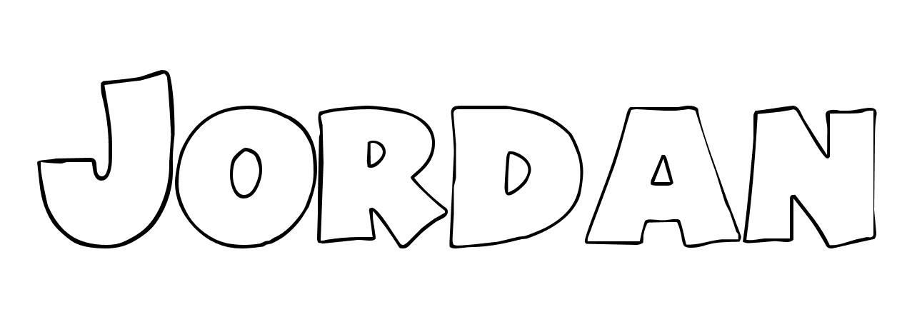Coloriage Jordan - Prénom à imprimer