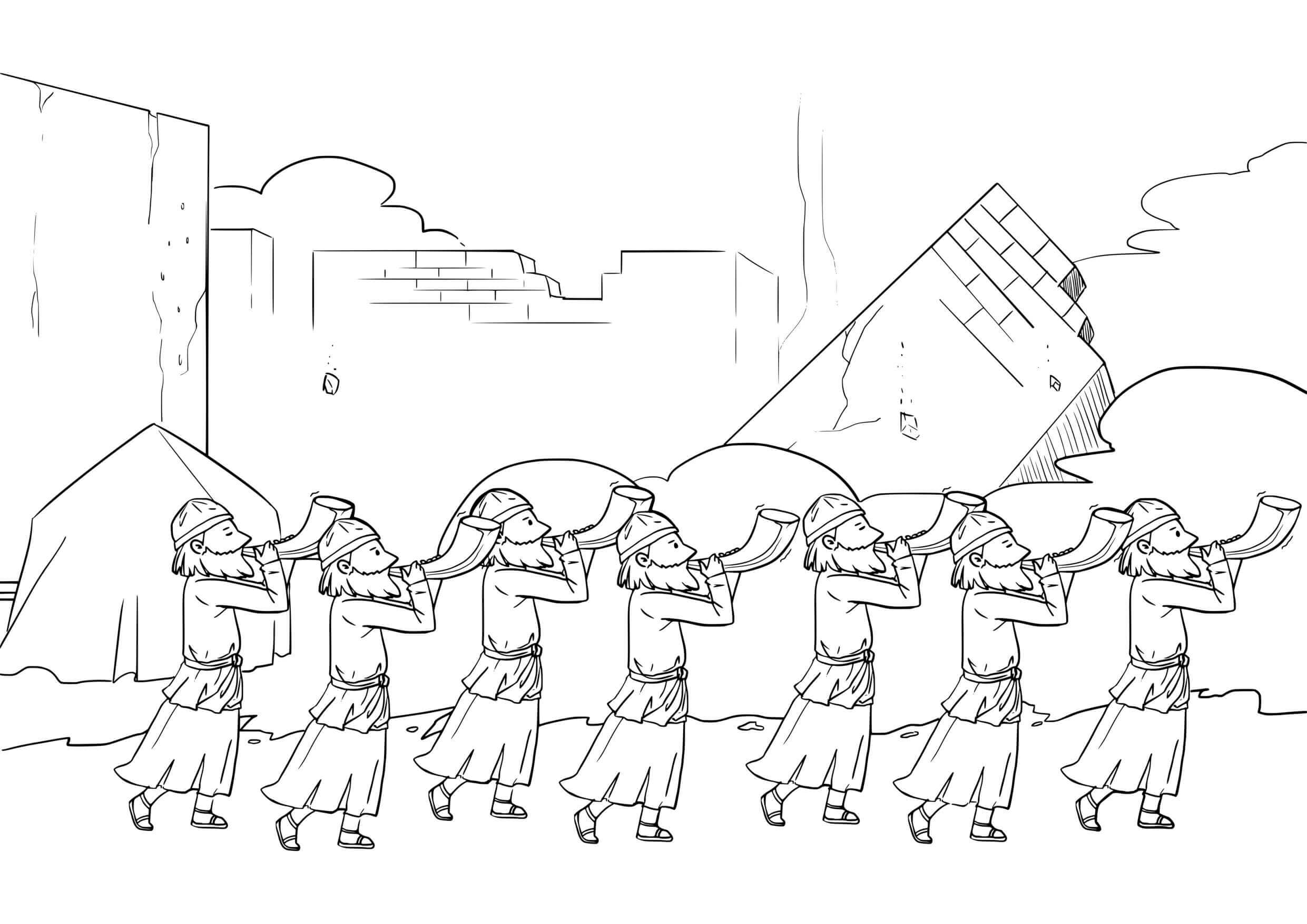 Coloriage Josué et le chef de l'armée divine - Jésus à imprimer