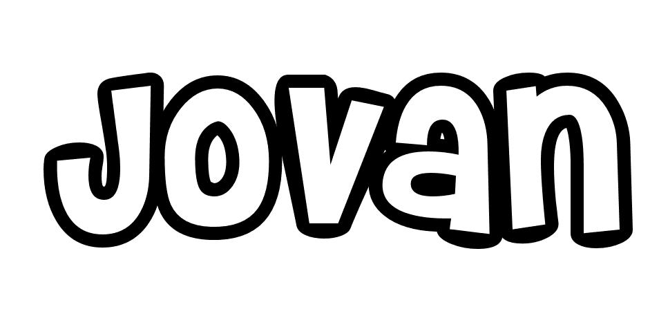 Coloriage Jovan - Prénom à imprimer