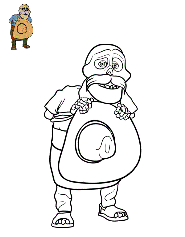 Coloriage Julio Etait Le Mari De Mama Coco - Coco Disney à imprimer