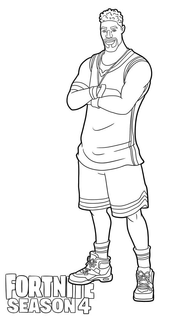 Coloriage Personnage Jump Shot de Fortnite Saison 4 - Fortnite à imprimer