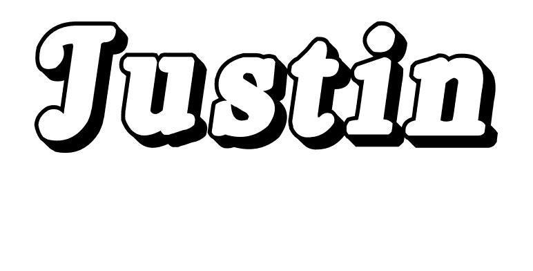 Coloriage Justin - Prénom à imprimer