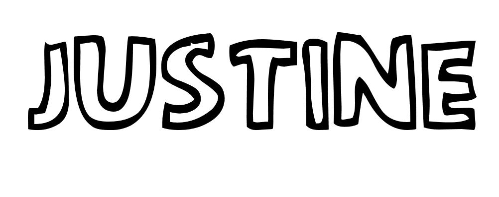 Coloriage Justine - Prénom à imprimer