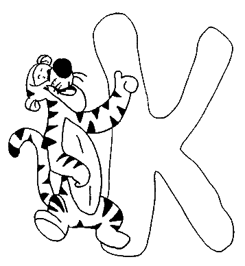 Coloriage K Tigrou - Alphabet à imprimer