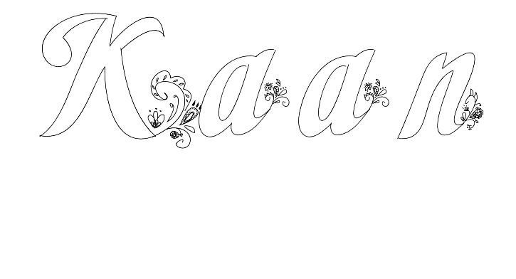 Coloriage Kaan - Prénom à imprimer
