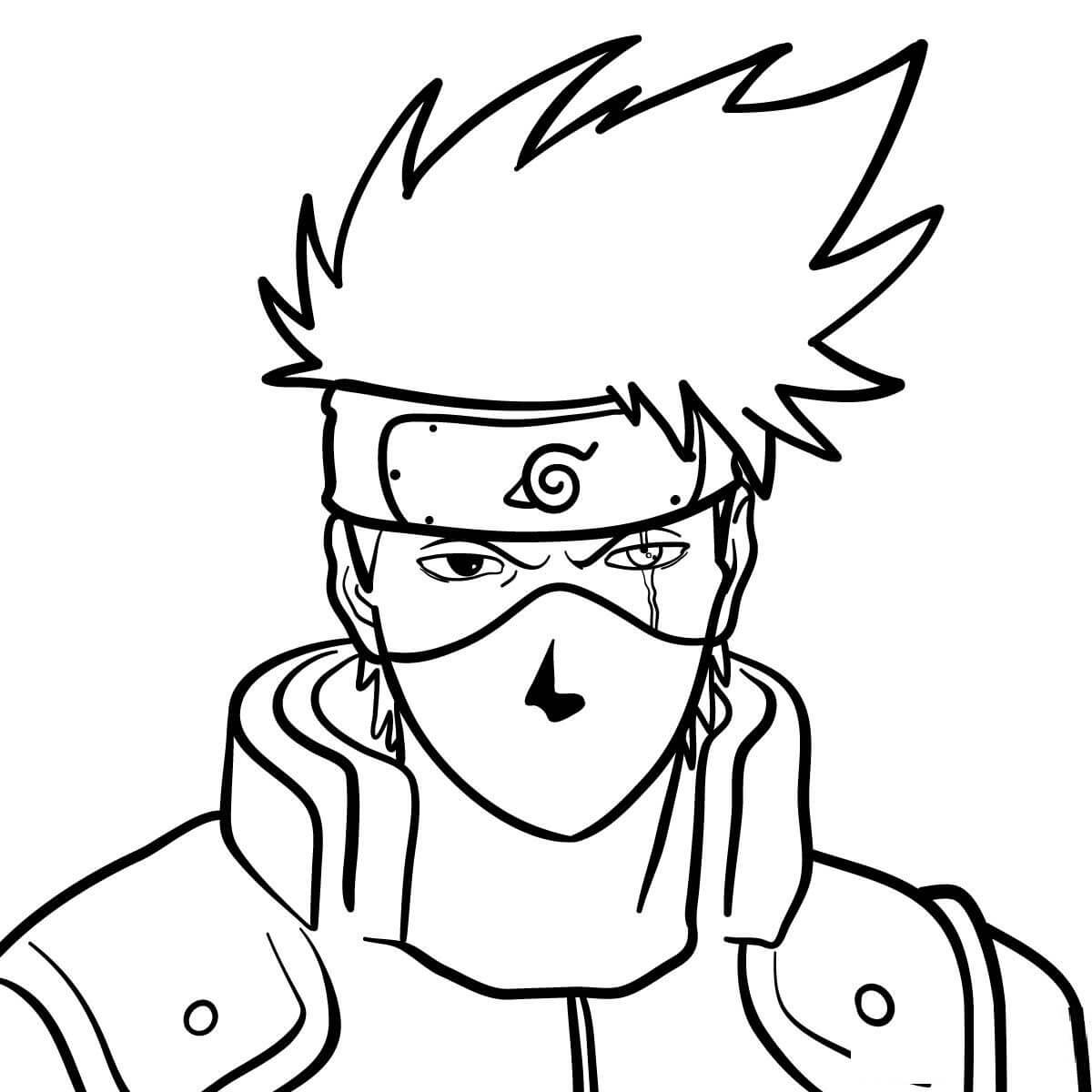 Coloriage Kakashi Hatake Naruto - Naruto à imprimer