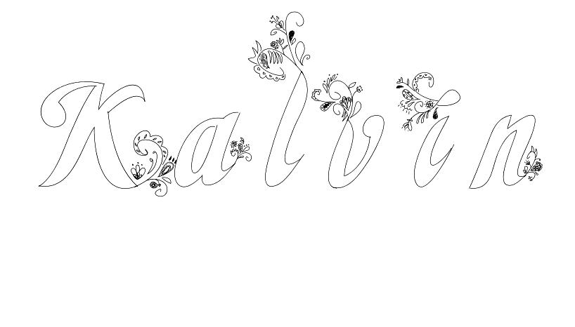 Coloriage Kalvin - Prénom à imprimer