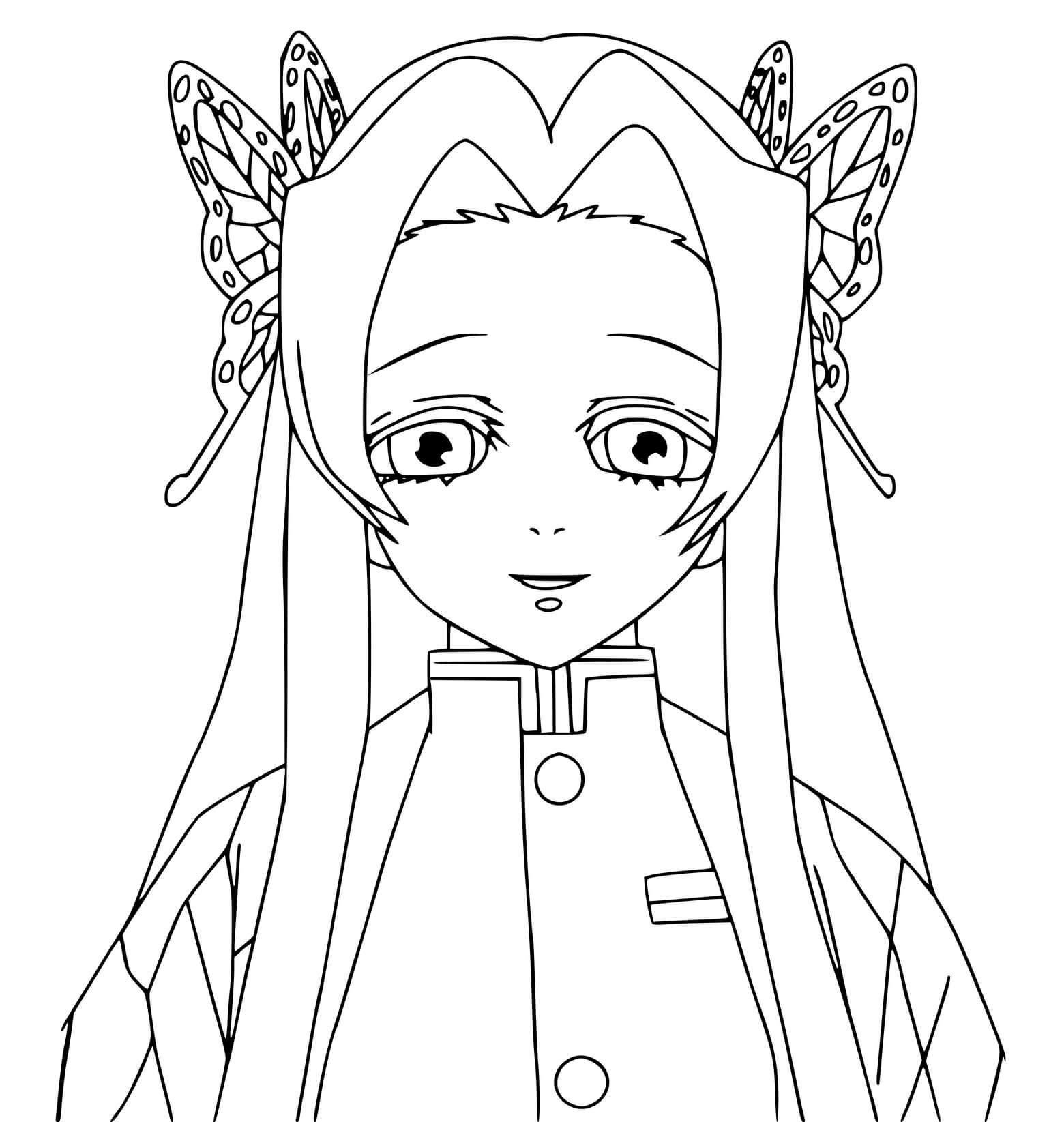 Coloriage Kanae Kocho Kimetsu No Yaib - Demon slayer à imprimer