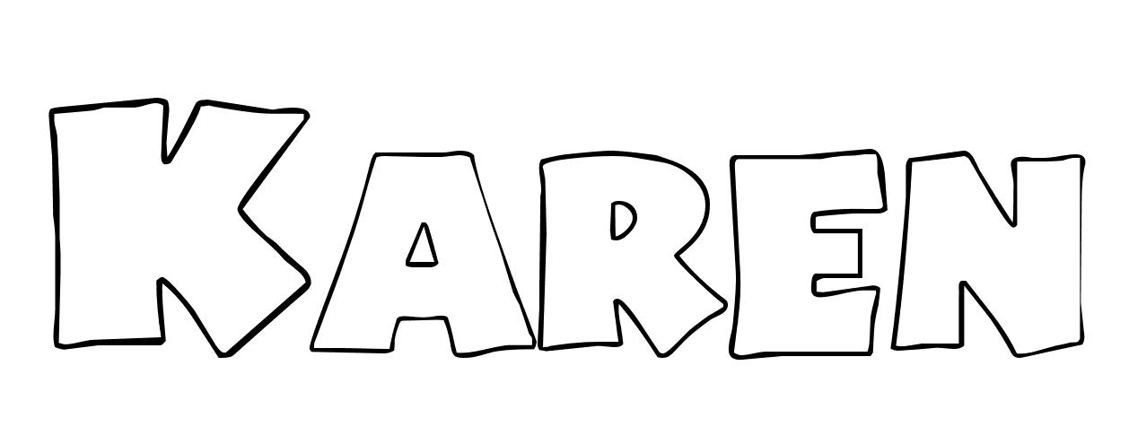 Coloriage Karen - Prénom à imprimer