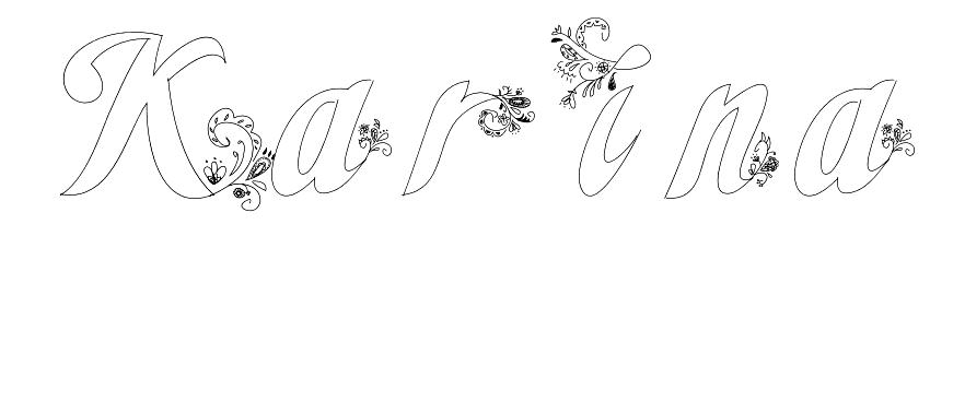Coloriage Karina - Prénom à imprimer