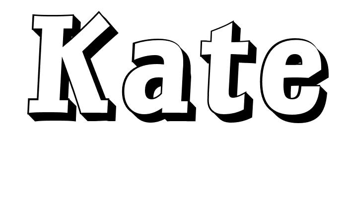 Coloriage Kate - Prénom à imprimer