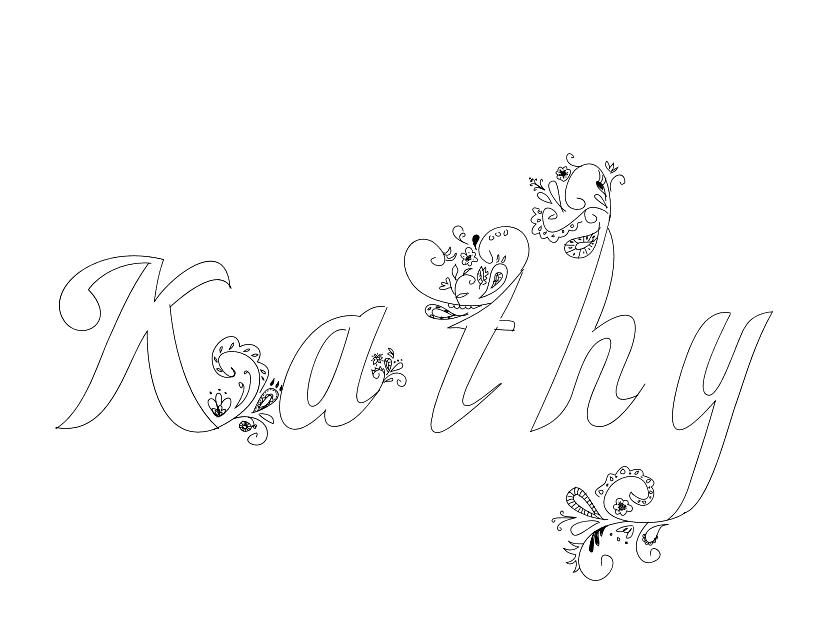 Coloriage Kathy - Prénom à imprimer