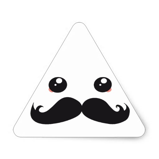 Coloriage Kawaii With Cute Mustache Triangle Stickers - Emoji à imprimer