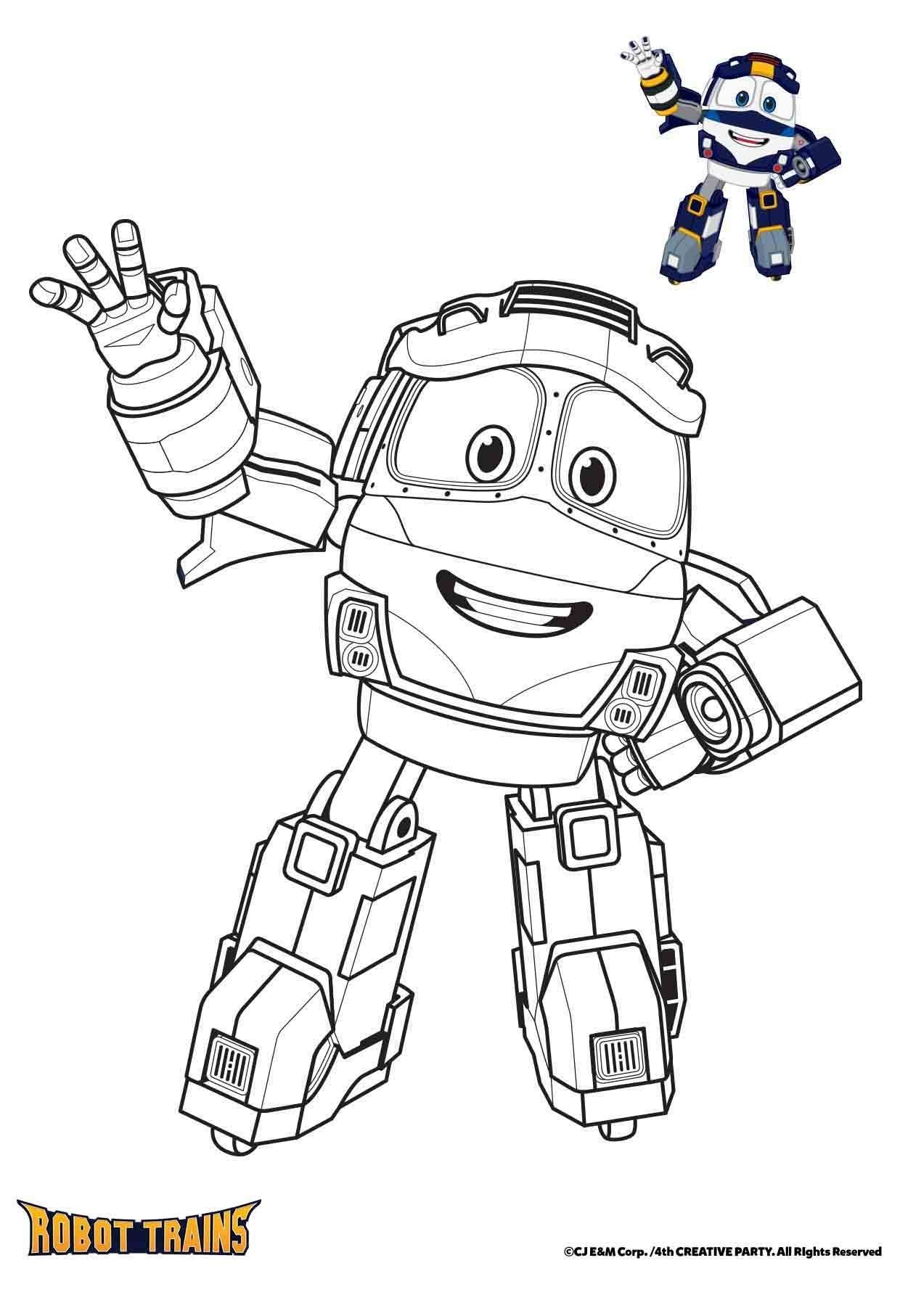 Coloriage Kay Robot Train - Robot à imprimer