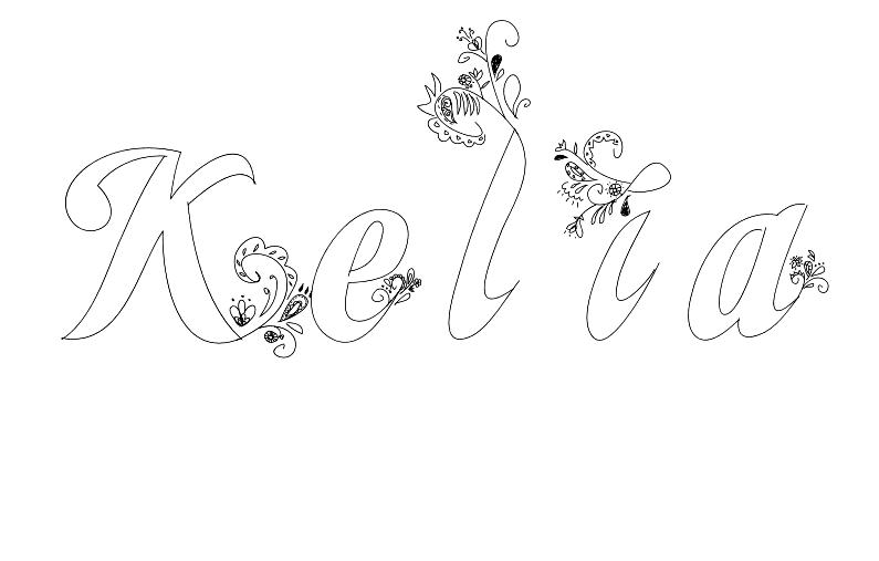 Coloriage Kelia - Prénom à imprimer