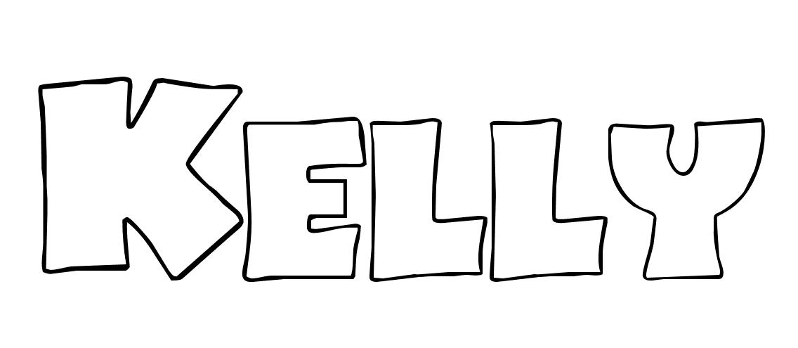 Coloriage Kelly - Prénom à imprimer
