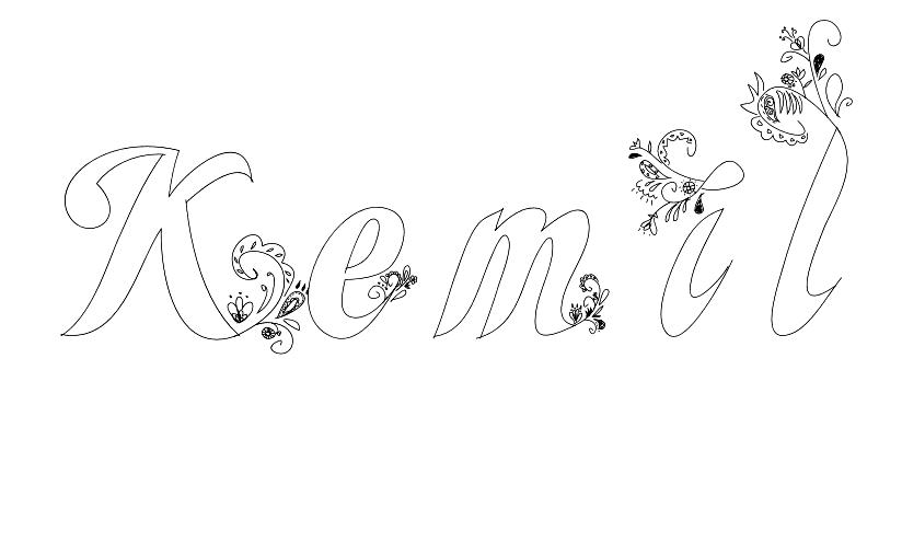 Coloriage Kemil - Prénom à imprimer