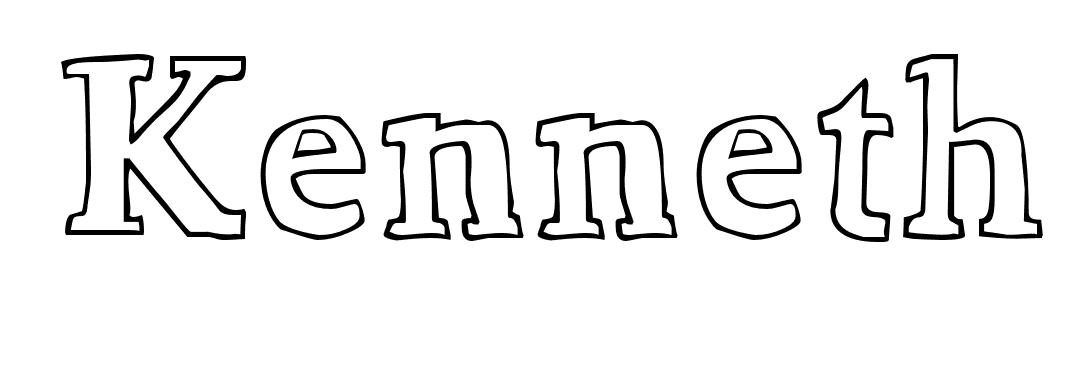 Coloriage Kenneth - Prénom à imprimer
