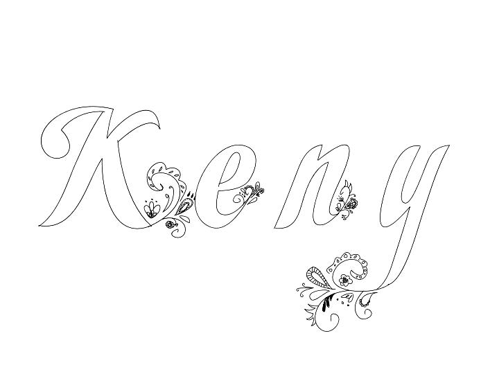 Coloriage Keny - Prénom à imprimer