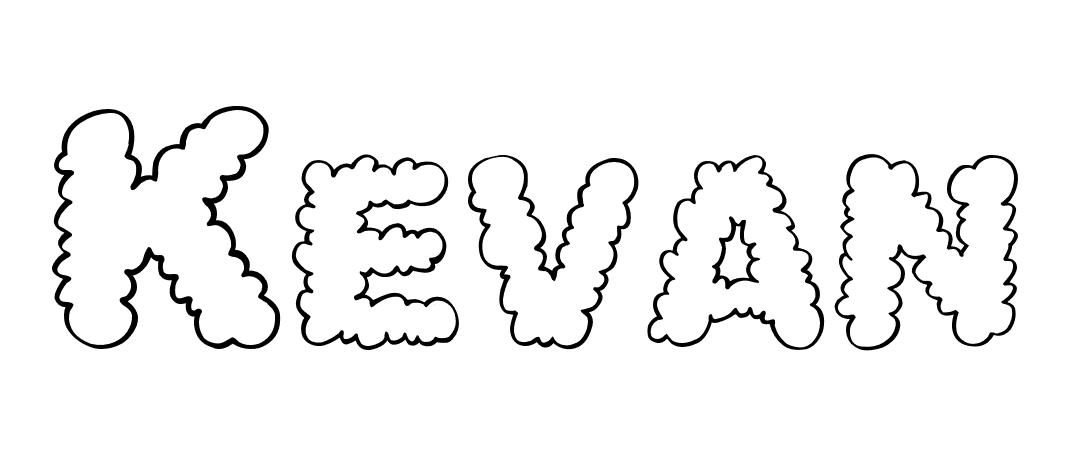 Coloriage Kevan - Prénom à imprimer