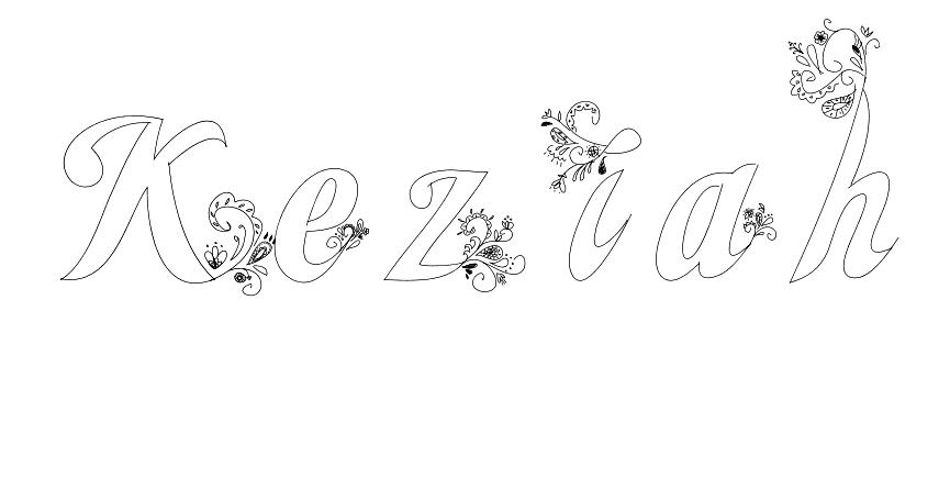 Coloriage Keziah - Prénom à imprimer