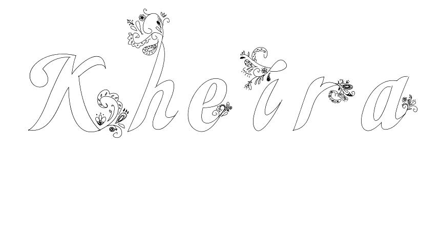 Coloriage Kheira - Prénom à imprimer